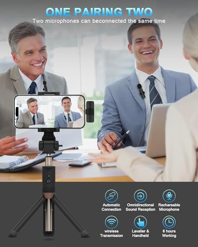Wireless Lavalier Microphone Usb C, Lapel Bluetooth Mic for Apple iPhone 17 | Lavalier Microfono Inalambrico Para Lav for iPhone 17e 17 16e/15 Pro Max
