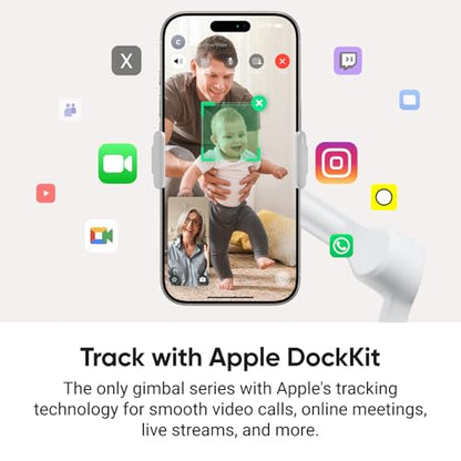 Insta360 Flow 2 Pro Vlog Bundle White - Foldable AI Phone Gimbal, Track in 200+ Apps with Apple DockKit, 360º Pan Tracking, Built-in Tripod/Selfie Stick, Remote Control, Spotlight/Backpack Mount - color: Summit White - Vlog Bundle
