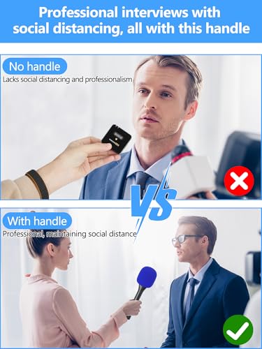 YOUSHARES Handheld Adaptor with Foam Cover, Compatible with Rode and DJI Wireless Microphones for Interviews (Blue Foam) - color: Blue Foam