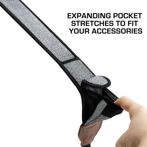 USA Gear TrueSHOT Camera Strap Neoprene Camera Straps - Padded Neck Strap, Pockets, and Release Buckles - Compatible with Canon, Nikon, Sony and More DSLR and Mirrorless Cameras (Grey Woven Pattern) - color: Grey Woven Pattern