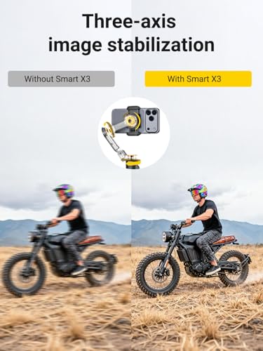 AOCHUAN Smart X3 360° Pan Rotation Gimbal Stabilizer for iPhone, Magnetic Remote Control, 3-Axis Stabilizer w/Built-in Extension Rod & One-Touch Open Tripod, Foldable Phone Gimbal for Vlogging, Travel - size: X3