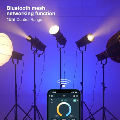 GVM 300W Bi-Color LED Video Light with Softbox, SD300B AIO Photography Light with Bluetooth Control, 2700K–6800K Continuous Lighting for Studio, YouTube, Film, 221950lux/1m,12 Scene Effects - size: 300W - With Softbox