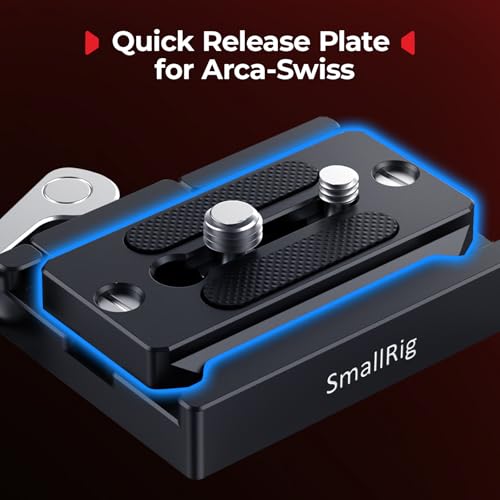SMALLRIG Quick Release Plate for Arca Swiss, Baseplate with 1/4''-20 Screw, 3/8''-16 Screw, for Cameras and Cages - 2146B - style: Universal