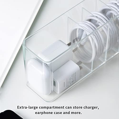 Charger Cable Cord Storage Organizer Box - Easy Storage Without Cable Ties - 1 Pack With Lid