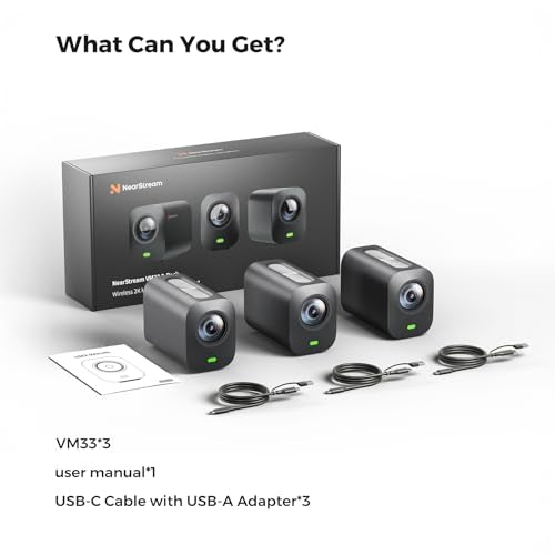 NearStream 3-Pack Live Streaming Camera 2K, Streaming Webcam with 40X Hybrid Zoom, 8-MEMS Mic with Noise Canceling, 6H Battery, Camera for Streaming on YouTube/Twitch/Facebook/Rtmp, App Control