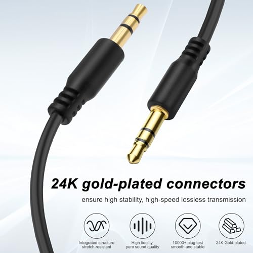 XMSJSIY 3.5mm TRS Y Splitter Stereo Audio Extension Cable 1/8" TRS 3 Pole 1 Male to 5 Male AUX Jack Adapter Headphone Cord for Mp3 Player Mobile Phone Laptop - 1M/3.2FT
