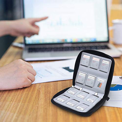 Eco-Fused Memory Card Case - Fits up to 44x SD, SDHC, Micro SD, Mini SD and 4X CF - Holder with 44 Slots - color: Black / 44 slots - 1 pack