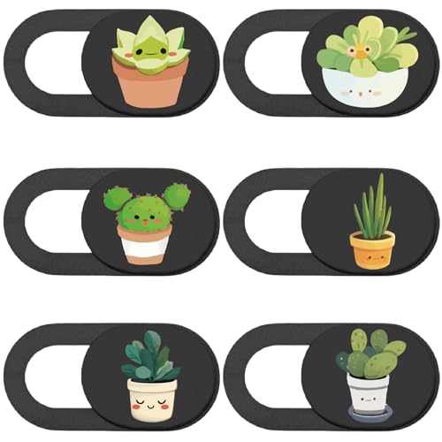 6Pcs Webcam Camera Covers Phone Camera Cover Slide Plants Pattern Privacy Security Guard Slide Protector for Laptop Desktop Computers Smartphones Tablets Notebooks Mini PC - color: Plants