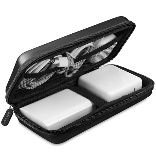 iMangoo Travel Essential Electronics Organizer Pouch Charger Case Shockproof Dual Zipper Power Bank Cables Tech Accessories Purse, Men & Women Travel Must Have Storage Bag, 8.5x4.5x2 inch Black - color: Black, size: Large