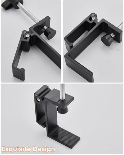 JAKO Aluminum Alloy Headphone Stand for Desk, Foldable Headphone Holder - Headset Stand Hook Mount, PC Gaming Headset Holder Under Desk Clamp for Office, Computer, Student Class Table, Handmade Table - color: Grey