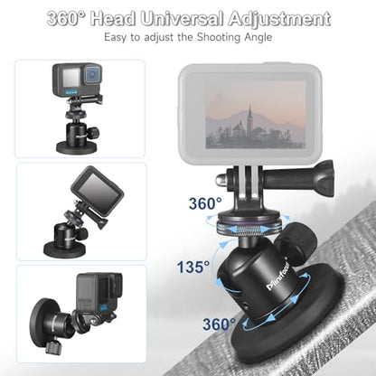 Magnetic Camera Mount for Action Camera, Super Strong Rubber Magnet with 360° Rotation Ball Head, 1/4"-20 Male Thread Screw, Magnet Camera Stand for GoPro, Insta 360, DJI Osmo Action Nano - color: C1302-New