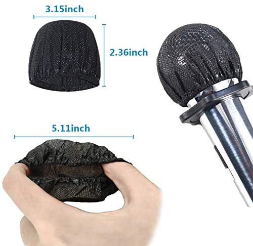 200 Pcs Disposable Microphone, Non-Woven Fabric, USB Connector, for Karaoke, Press Conferences, Recording Rooms