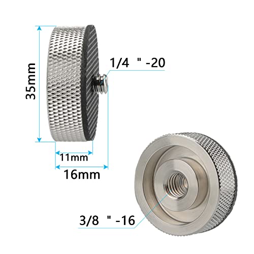 CAMVATE 3/8"-16 Female to 1/4"-20 Male Adapter for Tripod and Camera