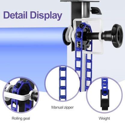 EMART Photography Backdrop Wall Mount Single Roller Support System with 2 x Single Hook, 2 x Expand Bar, 1 x Chain, Manual Photo Background Holder, Ceiling Mounted for Studio Live Streaming - size: 1 chain