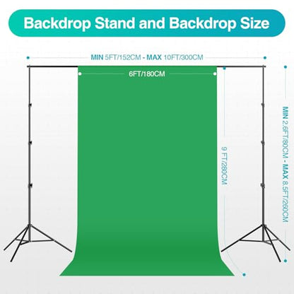 EMART 8.5 x 10 ft Backdrop Support System, Professional Photography Lighting Kit with 50W LED Blub, Reflector, Backdrop *3, Heavy Duty Sandbag *4, Umbrellas&Softbox Lighting Kit for Studio, Portrait