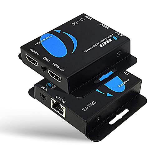 OREI HDMI Extender Over Cat6 165ft - 4K@30Hz with IR, Loop Out, EDID, PoC | HDMI Extenders, Ethernet to HDMI – AV signal distribution CAT5e/CAT6/CAT7 with DTS-HD, Dolby TrueHD, Deep Color plug-and-play - size: 1 PACK