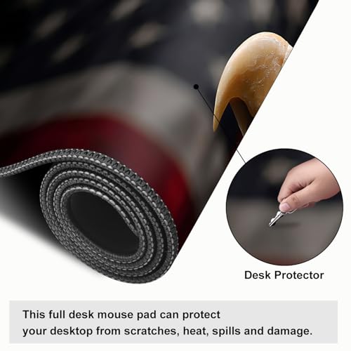 Mouse Pad, Large Anti-Slip with Stitched Edges Desk Mat Desktop Laptop Computer Desk Keyboard Mat,Table Protector Blotter Mat (Eagle, 31.5" x 11.8") - color: Eagle, size: 31.5" x 11.8"