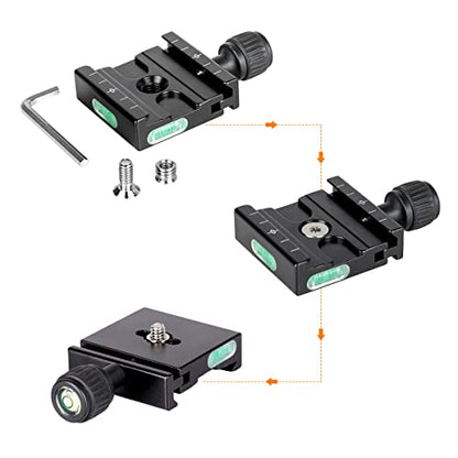 Koolehaoda 50mm Quick Release Plate & Clamp Set - Aluminum, Arca Swiss | QR Plate Adapter with Clamp, Arca-Swiss Standard Compatible, for DSLR Camera Tripod Ball Head Monopod Gimbal Stabilizer - color: KQ-50 QR pale