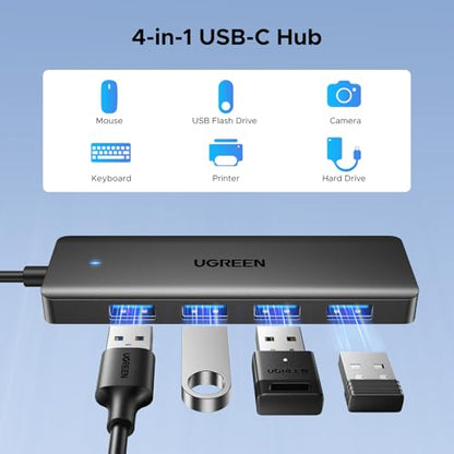 UGREEN USB C Hub, 4 Ports USB A Splitter Ultra-Slim USB Expander for Mouse, Keyboard, Flash Drive, U Disk, Printer Compatible with Laptop, Desktop PC, Xbox, PS5, and More 0.5FT - size: 0.5FT, style: USB-C