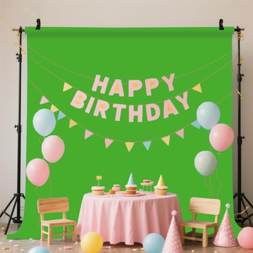 Green Photo Backdrop for Photoshoot Background Photography 5x7ft | Polyester, Chroma Key, Live Streaming, Zoom Video Studio, Online Courses - color: Green, size: 5X7 FT
