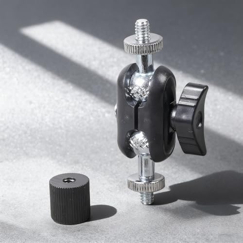 Aluminum Alloy 16mm Ballhead 1/4" Screw Miniature Ball Head Adapter for DSLR Camera Tripod Mount 360rotatable Design Compactly Size Camera Ball Head - color: Silver