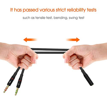 Maeline Headphone Splitter Adapter, 3.5mm Mic Cable for Computer, Headset 3.5mm Female to 2 Dual Male Microphone Audio Stereo Jack Earphones Port to Gaming Speaker PC - 500 Pack - size: 500 Pack