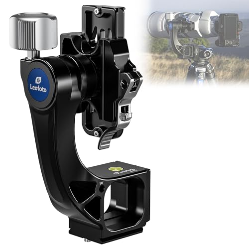 Leofoto Monopod Gimbal Head for Camera, Professional Aluminum Alloy Tripod Head with Arca-Swiss Dovetail Quick Release Plate, 360° Panoramic Shooting for DSLR Camera Up to 48lbs/22kg (MPG-02L) - color: MPG-02L-Max Load 48lb