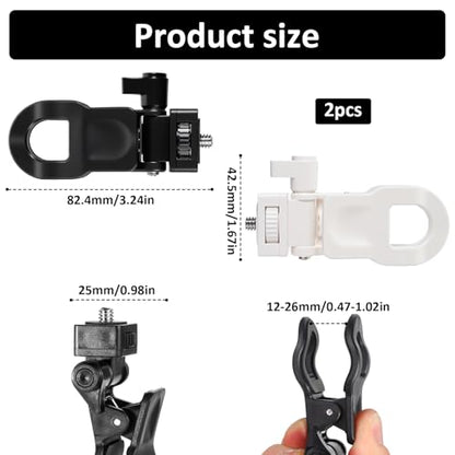 2 Pack Webcam Monitor Mount Monitor Camera Mount with 1/4 Screw Ring Camera Clip Webcam Stand Mounts for Tripod Screen LCD Display Top Fill Light Flash Phone Tripod Tablet Video Live