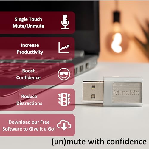 MuteMe Mini - USB A - Illuminated Physical Mute Button for Zoom, Teams & More (As Seen on Shark Tank). Free Windows/Mac Software Required to Use - style: MuteMe Mini -USB A