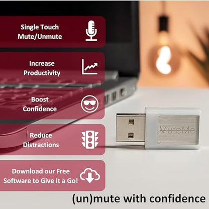 MuteMe Mini - USB A - Illuminated Physical Mute Button for Zoom, Teams & More (As Seen on Shark Tank). Free Windows/Mac Software Required to Use - style: MuteMe Mini -USB A