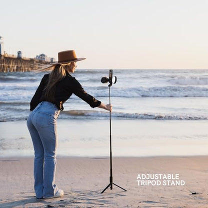 LUME CUBE Content Kit 2.0 - Portable Selfie Phone Grip with Adjustable Tripod Stand, LED Light & Built-in Audio Mic - Selfie Mobile Lighting Kit for Creators
