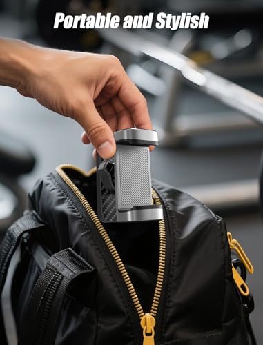 MOKPR Gym Magnetic Phone Holder【Strong Magnets】- 360 Adjustable Magnetic Phone Holders,Phone Holder Gym Accessories for Men Women Compatible with All Phones - color: Grey Black