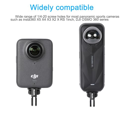 PellKing 1/4" Adapter Screw Head Camera Mount, CNC Aluminum Alloy Tripod Conversion Adapter for Insta360 One X5 X4 X3 X2 X/DJI OSMO 360/DJI Pocket 3 2/GoPro MAX Camera Accessories