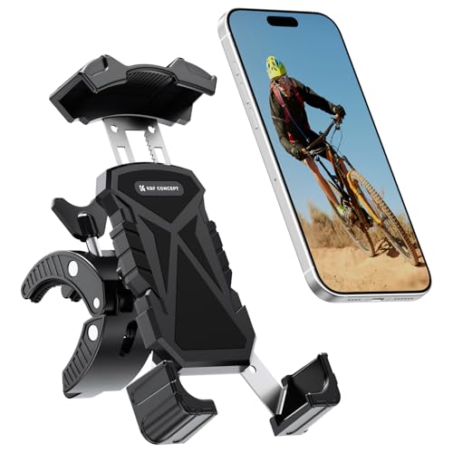 K&F CONCEPT Motorcycle Phone Mount, Bike Phone Holder, 360° Adjustable & Quick Install Handlebar Clamp for 4.7" to 6.9" Phones - style: Motorcycle Phone Mount