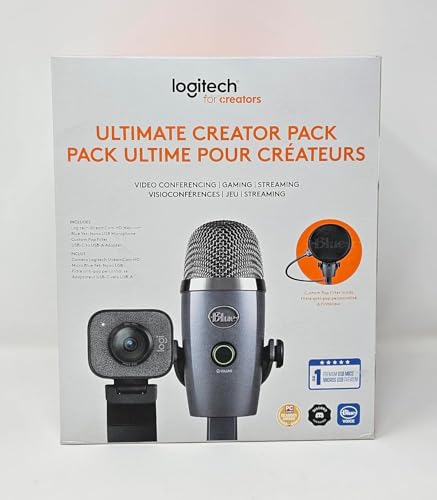 Logitech Ultimate Creator Pack, Streamcam 1080p HD and Yeti Nano Premium USB Microphone - 1 Pack (Renewed)