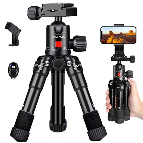 JOILCAN Mini Tripod for Camera, 21" Aluminum Desktop Tripod with 360° Ball Head, Portable Travel Tripods for DSLR Phone Projector, Load up to 15lb - size: 21 Inch