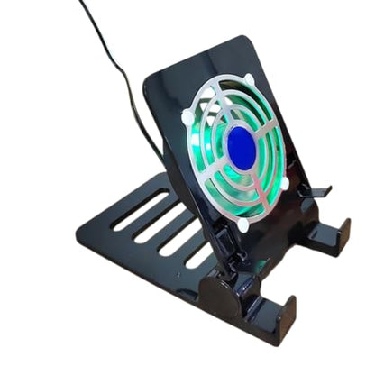 USB Tablet Phone Cooling Stand, Quiet Fan with Stable Folding Bracket Cooling Support for Electronic Devices Stable Base - color: Black