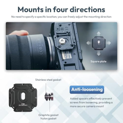 FALCAM F38 Quick Release Kit V2, Quick Release System, Base and Plate with 1/4" and 3/8" Screw Thread for Tripod, Monopod, Stabilizer, Slider - F38B3404 - size: F38 QR Kit V2