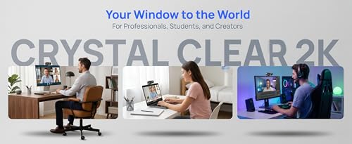 4K Ultra HD Webcam with Privacy Cover USB Plug and Play Computer Camera with Dual Mic Desktop Cam for Video Calling Streaming - size: 4K One size fits all