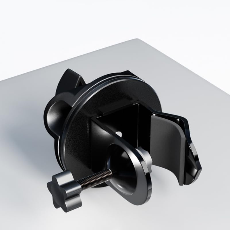 Hemobllo Mic Clamp 3.93X2.75In Microphone Holder Clip with 360 Rotating Knob for Boom Arm Desk Mount Adjustable Mic Stand Clamp for Recording Streaming Podcasting