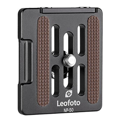 LEOFOTO NP Anti-Slip QR Plate, Retractable Backstop, Safety Screw, Strap Slot, Arca Compatible (NP-50) - size: NP-50