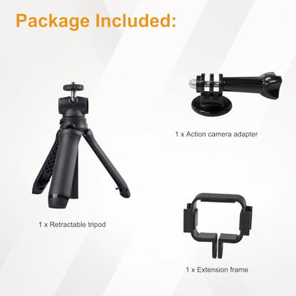 Osmo Pocket 3 Tripod, Extendable Mini Tripod Stand Desk Table and Selfie Stick Tripods for Camera, Portable Lightweight Stand for DJI Osmo Pocket 3 2 Action 5 4, GoPro Hero 13 12 11 10 9 8 and More