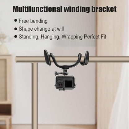 Taisioner U Stroller Phone Holder Wheelchair Accessories Cell Phone Seat Phone Holder for Treadmill Bike Shopping Cart Boat Action Camera Suitable with GoPro Hero 12/11/10/9/8/7/6/5/4 AKASO Insta360 - style: U Straight