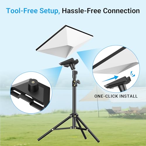 Starlink Mini Tripod Mount with Adapter - Height Adjustable & 360° Tilt, Compatible with Starlink Mini Terminal, Portable Sturdy Stand for RV Camping & Outdoor Use - color: Frosted Black