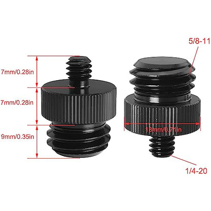 1/4Inch Male to 5/8Inch Male Threaded Tripod Screw Adapter LUORNG 2PCS 1/4 to 5/8-11 Double Sided Standard Mounting Thread Converter for Camera Cage Mount,Black - size: 1/4Inch to 5/8Inch