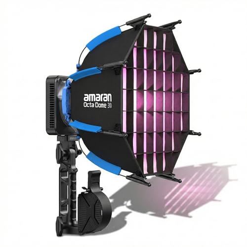 Amaran Ray 60c RGB LED Monolight, 60W Full Color COB Video Light with Octa Dome 30 Softbox for Travel, USB-C PD Power, IP54, OmniColor Engine, 2,300K-10,000K, App/NFC Control, Bowens Mount - color: Ray 60c