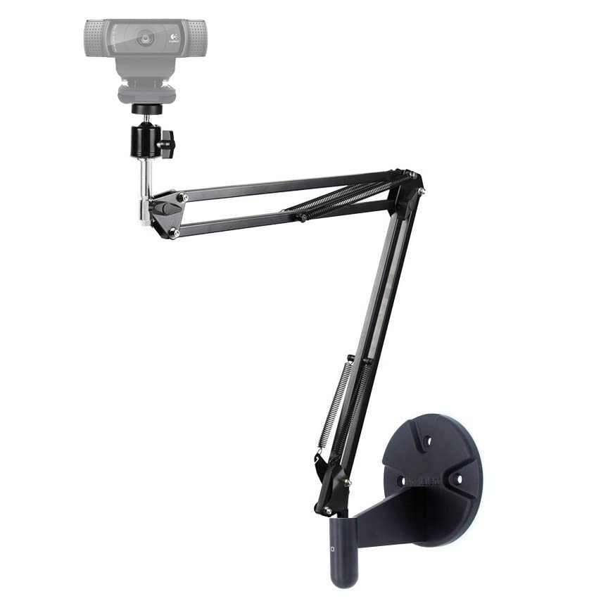 Webcam Ring Light Wall Mount, 10'' Streaming Light with Folding Arm Wall Holder Compatible with Logitech C920s StreamCam Brio C930 C922x C925e C615 webcams