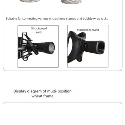 CH4 Mini 4 Mic Mount Bar with Standard 5/8-Inch Thread Suitable for Most Microphone Stands Boom Arms