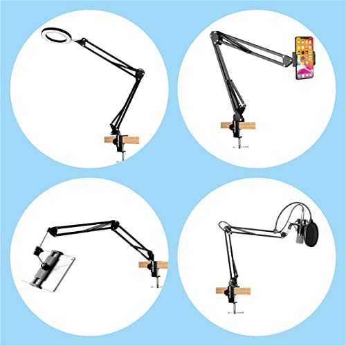Desk lamp Clamp: 2PACK 1/2 Enlarge Hole Replacement C Clamp Desk Light,Magnifying Glass w/ Light,Table Mic Stand,Mic Arm Desk Mount, Phone Holder,for Office Work Task (M Black) (C CLAMP SMALL) - color: M Black