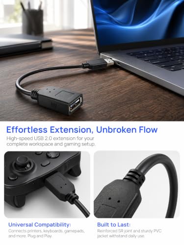 50FT USB 2.0 Cable,Long USB2.0 A Male to Female,USB A Cable Extension Cord,USB 2.0 A Data Transfer Extender USB Cable， USB2.0 A Connector for USB Flash Drive/Hard Drive - size: 50FT